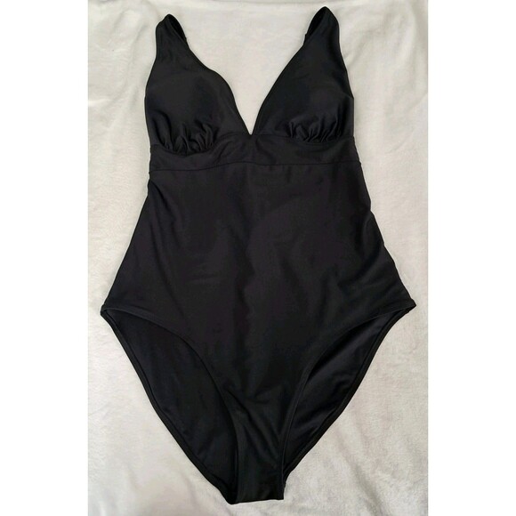 Old Navy One Piece Swimsuit Swim Black Tie Back Padded High Waist Size XXL NWT - Picture 1 of 9
